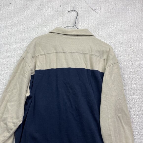 Nautica Blue Sail XL Mens Striped Long Sleeve Rugby Polo Shirt Color Block - Picture 10 of 12